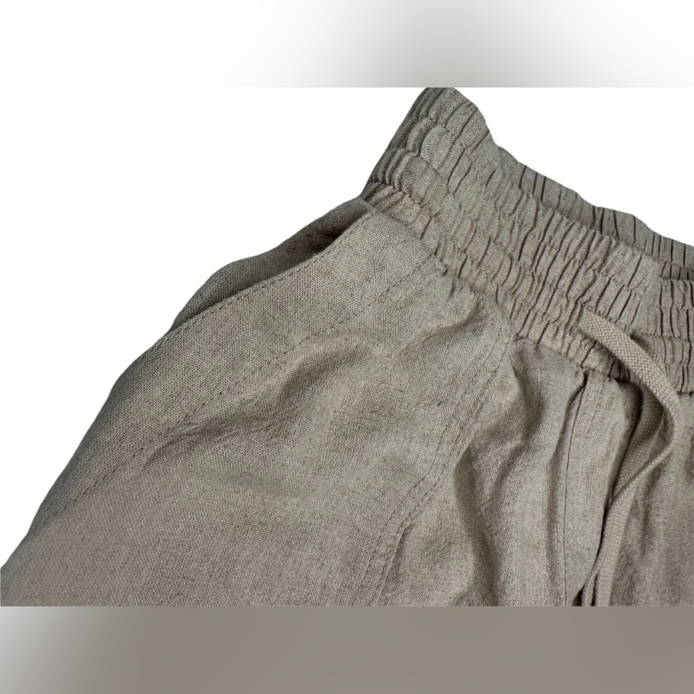 A NEW DAY Women Large High-Rise Ankle Joggers Linen Rayon Tan Pockets Size XS - Picture 6 of 9